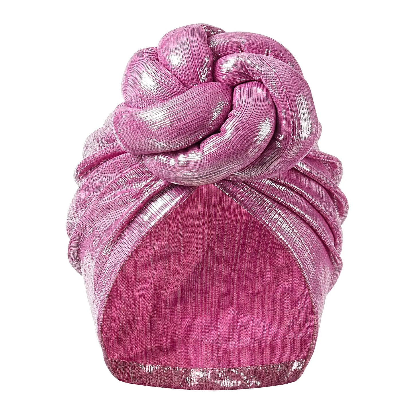 12 Colors Ice Silk Luxury Bonnet For Women Turban Hat Hot Ice Silk Quick-Drying Breathable Laser Personality Trend Ethnic Flower-Wrap Knotted Cap female