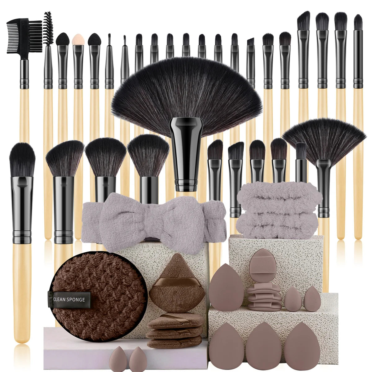 32 PCS Set 27 Colors  Professional Makeup Brush Set Cosmetic Tools for Powder Eye Shadow Foundation Blush Blending Beauty Makeup Brush Kit for Makeup Starters Women Cosmetic Tool Sets