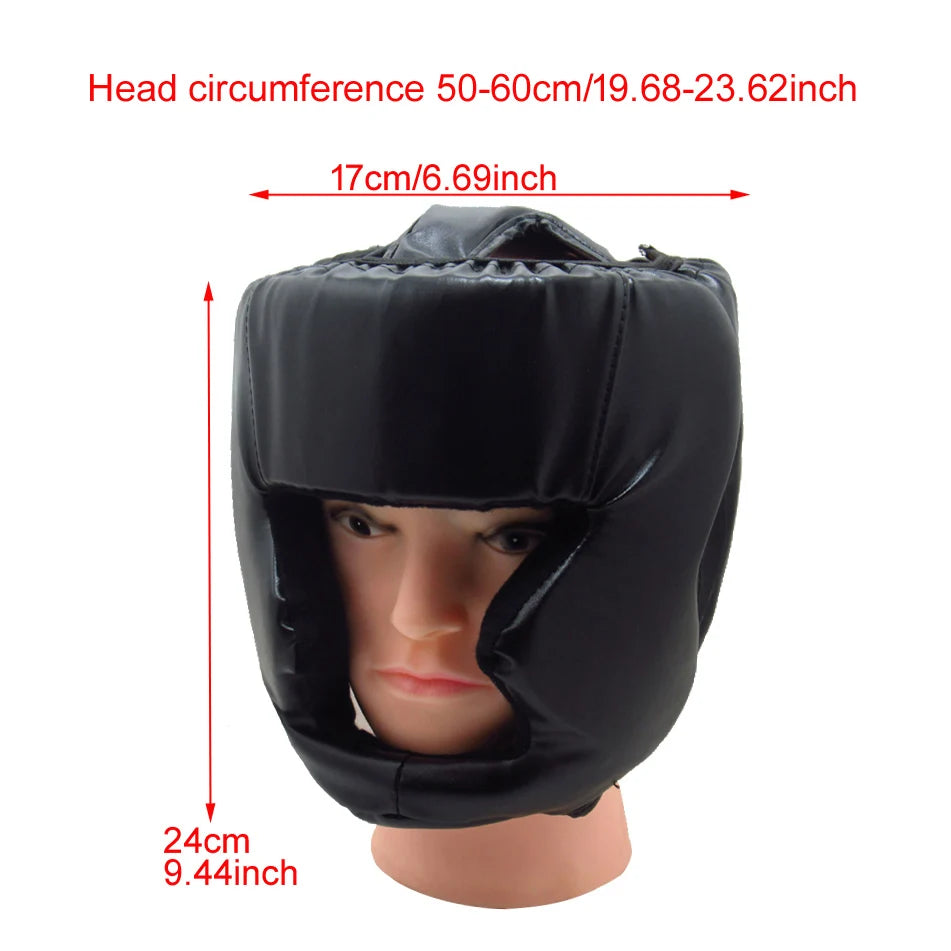2PCS 3 Colors Set Professional  PU Leather Boxing Helmet Karate Kick Boxing Head Guard Muay Thai Sandbag Training Adults Kids Arts Helmet Head Guard Taekwondo Karate Boxing Helmets
