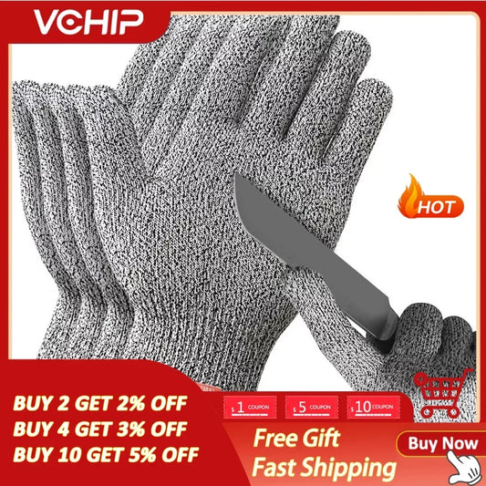 NEW Arrivals XXS-XL Size Level 5 Safety Anti Cut Gloves High-Strength Industry Kitchen Gardening Anti-Scratch Anti-Cut Glass Cutting Multi-Purpose Top Quality Class 5 Gloves