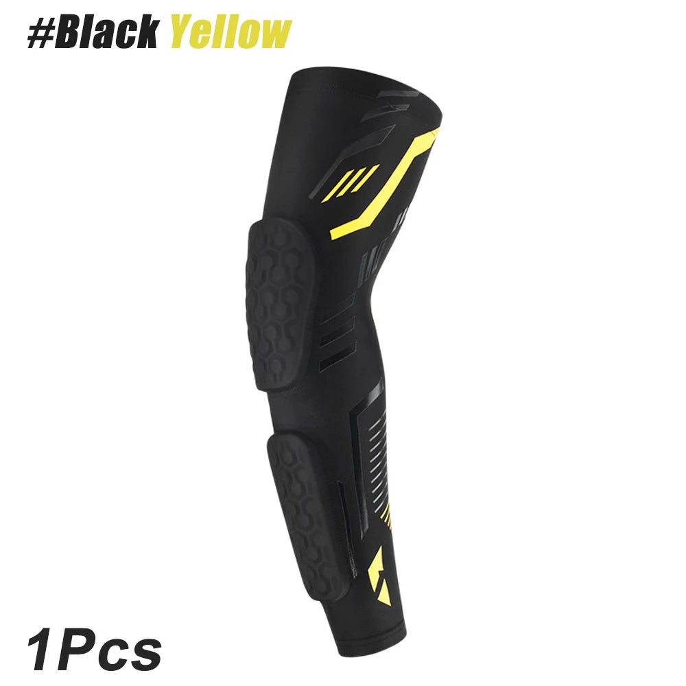 M-2XL Plus Size Professional Padded Arm Sleeves, Youth and Adult Elbow Forearm Crashproof Pads for Cycling Football Basketball Volleyball Soccer Women Men Sports Clothing Accessories