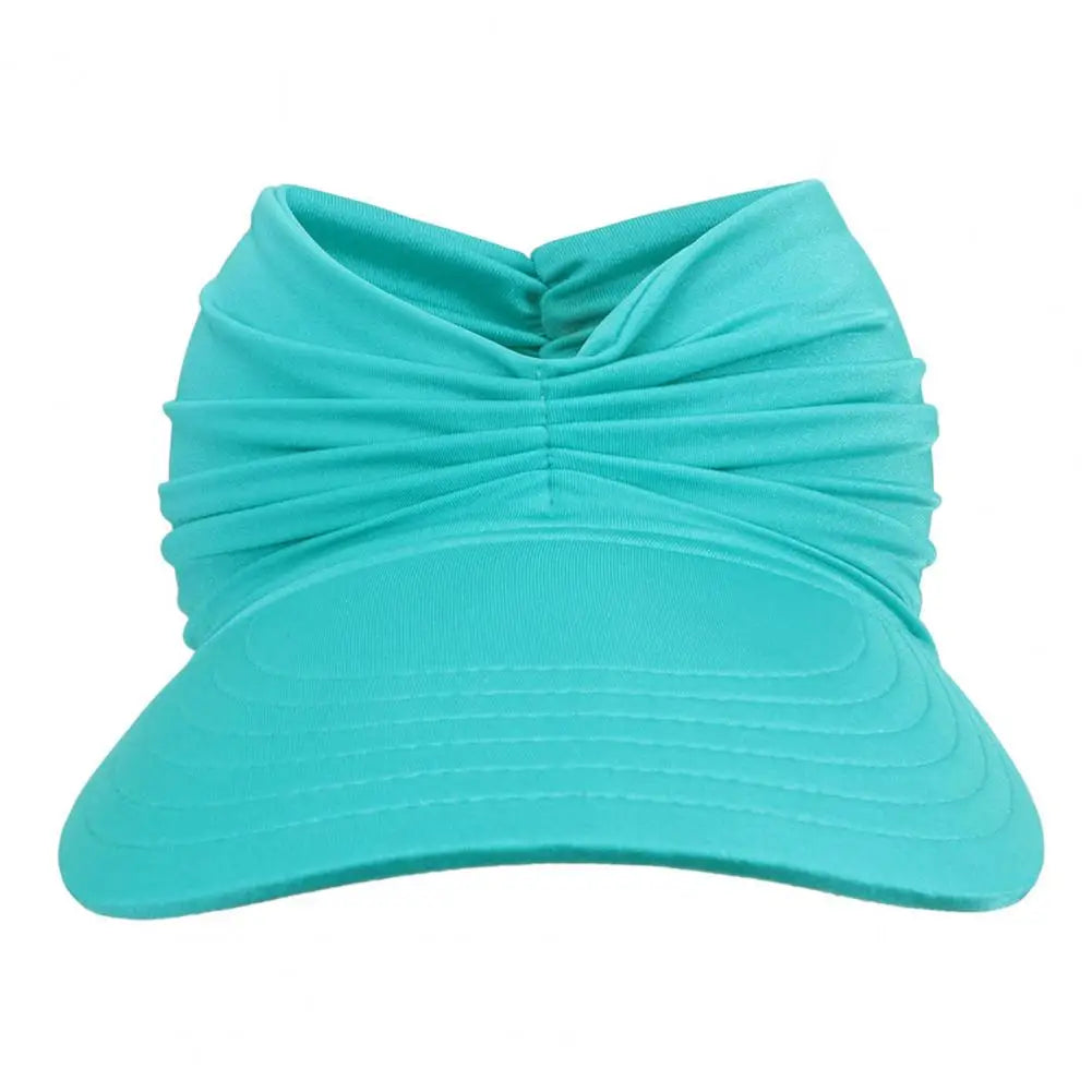 NEW Arrivals 13 Colors Women Female Sun Hat Pleats Sun Foldable Solid Color Wide Brim Anti Sun Cap Sweat Absorb High Stretch Summer Beach Swimming Accessories Girls Ladies Summer Casual Apparel Supplies