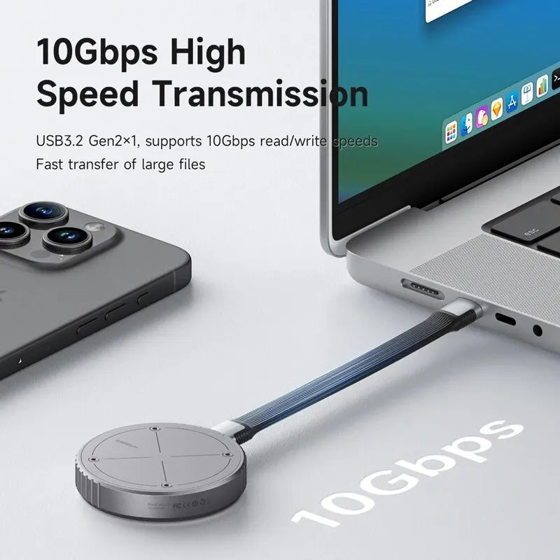 Magnetic M.2 2230 NVME SSD Enclosure MAG Safe SSD Case USB C 3.2 Gen2 to NVME PCI-E for iPhone 15 Pro Max PRO RES MacBook