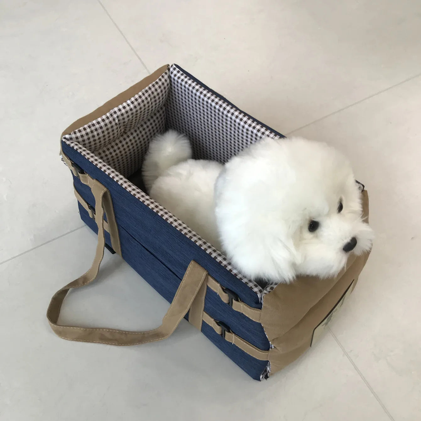 Dog Car Seat Pet Supplies - Travel Bags for Dogs Cats Portable Console Dog Car Seat Washable Dog Cat Booster Seat on Car Armrest