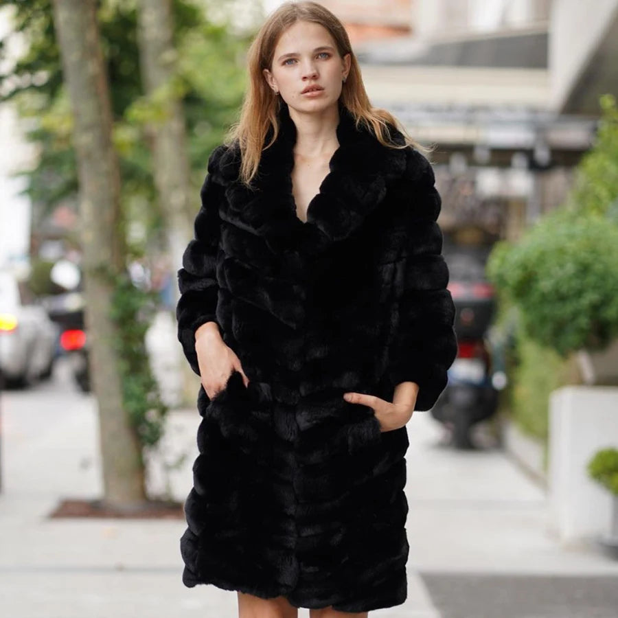 NEW Arrivals UK S-3XL Big Size 5 Colors Women's Luxury Real Chinchilla Long/Short  Winter Coat Chinchilla Real Natural  Rex Rabbit Fur Coats Women Ladies Luxury Winter Fashion Apparel Products