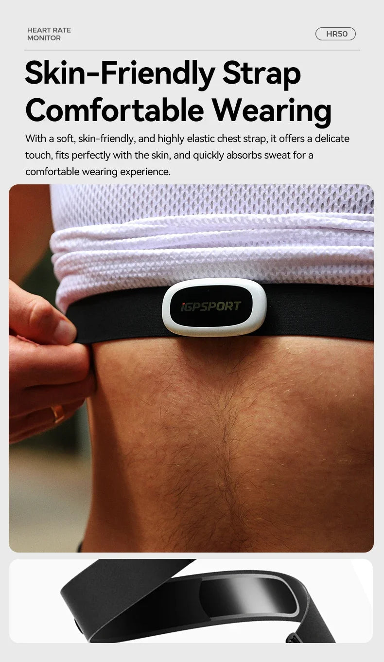 HR50 Heart Rate Sensor Bike Computer Fitness Running Sport Heart Rate Monitor Sensor IPX7 Waterproof Bike Accessories All Sports Supplies