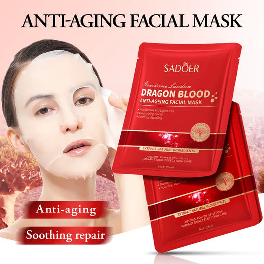 5 PCS Set Dragon Blood Facial Masks for Face Moisturizing Anti-Aging Hydrating Face Mask Facial Skin Care Products