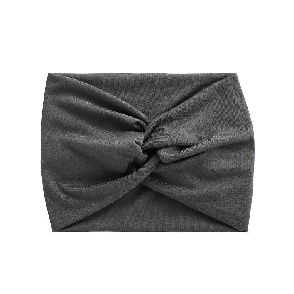 NEW Arrivals 44 Colors/Patterns Sports Elastic Wide-Brimmed Headband Unisex Solid Color Knotted Soft Anti-Slip Warm Turban Bandana Elastic Hairband Ladies Girls Fashion Apparel Accessories Clothing Supplies