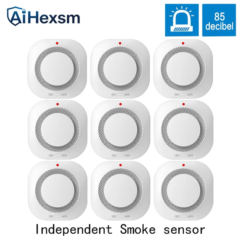 2/3/5/10 PCS Set Independent Fire Smoke Detector Sensor For Home Warehouse Security Smart Smoke Fire Alarm Replaceable Home Office Hotels Security Supplies