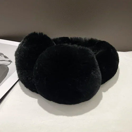 NEW Arrivals 8 Colors 100% Real Rex Rabbit Fur Earmuffs for Women Girls Winter Snow Outerwear Ear Warmers Soft Warm Furry Ear Muffs for Cold Weather Ladies Luxury Fashion Apparel Accessories
