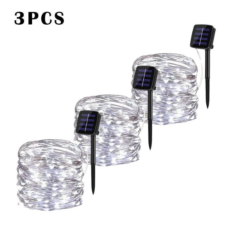 NEW Arrivals "7m/12m/22m/32m"  5 Packs LED Solar Light Outdoor Garden Fairy String Light Led Twinkle Waterproof Lamp for Christmas Patio Tree Party New Year Eve Decoration Accessories Supplies