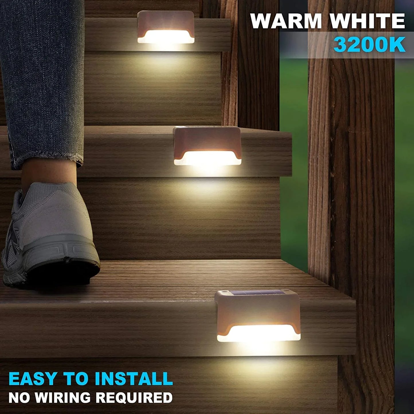 4~20PCS Solar Deck Light Outdoor IP65 Waterproof Solar Power Garden Lamps for Railing Stairs Step Fence Yard Patio Pathway
