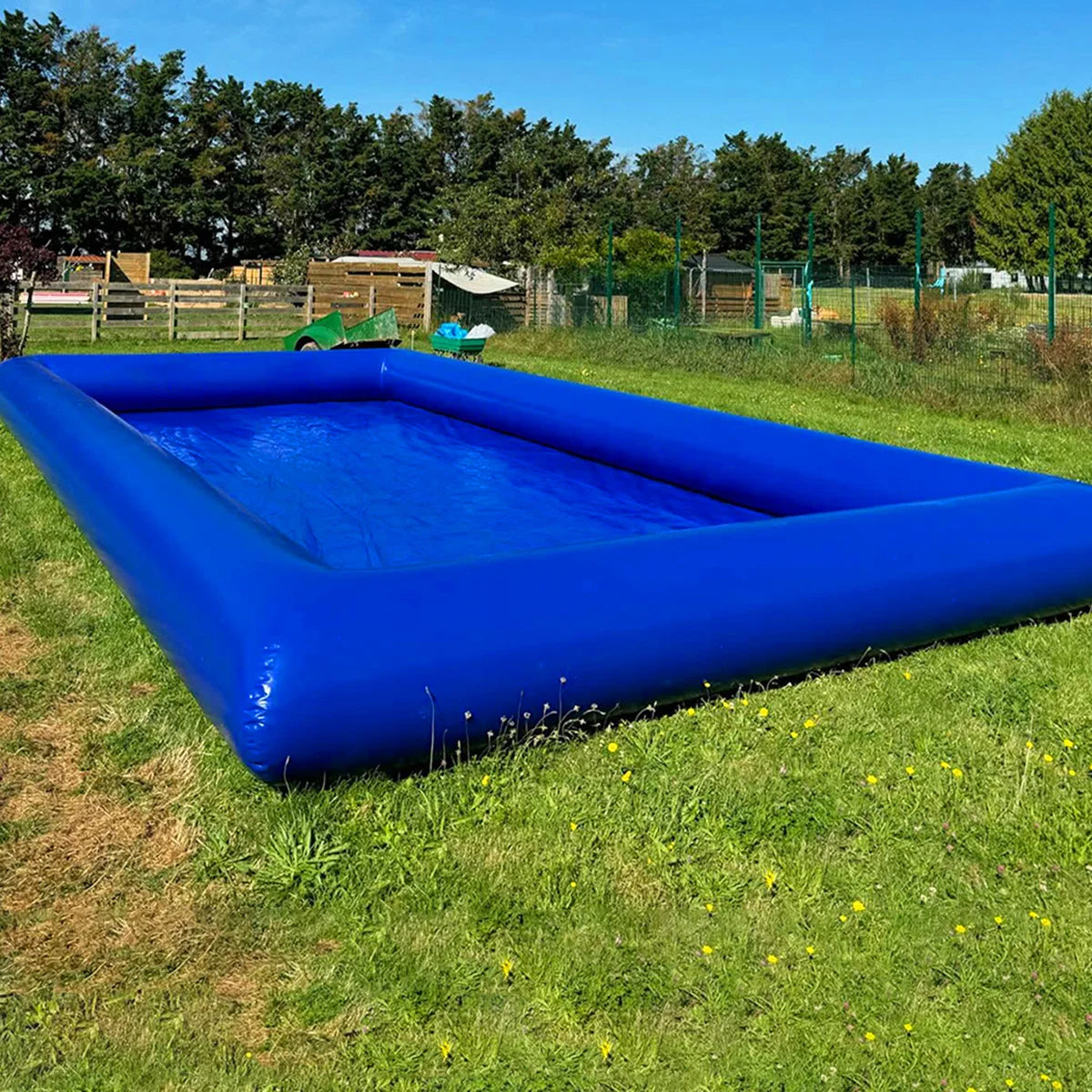 2x2/3x3/4x4M 4 Colors for Home Villa Large Pet Airtight Inflatable Swimming Pool, Outdoor Yard Dog Bathing Large Blow Up Tank Inflatable Bath Tub For Dogs with Air Pump Set Pets Summer Water Games