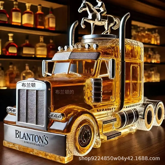 New Unique Semi Truck Whiskey Pure Crystal Bottle, Perfect for Whiskey Wine Bottle Home Office Bar Decor Gifts Hotels Restaurant Pubs Decoration