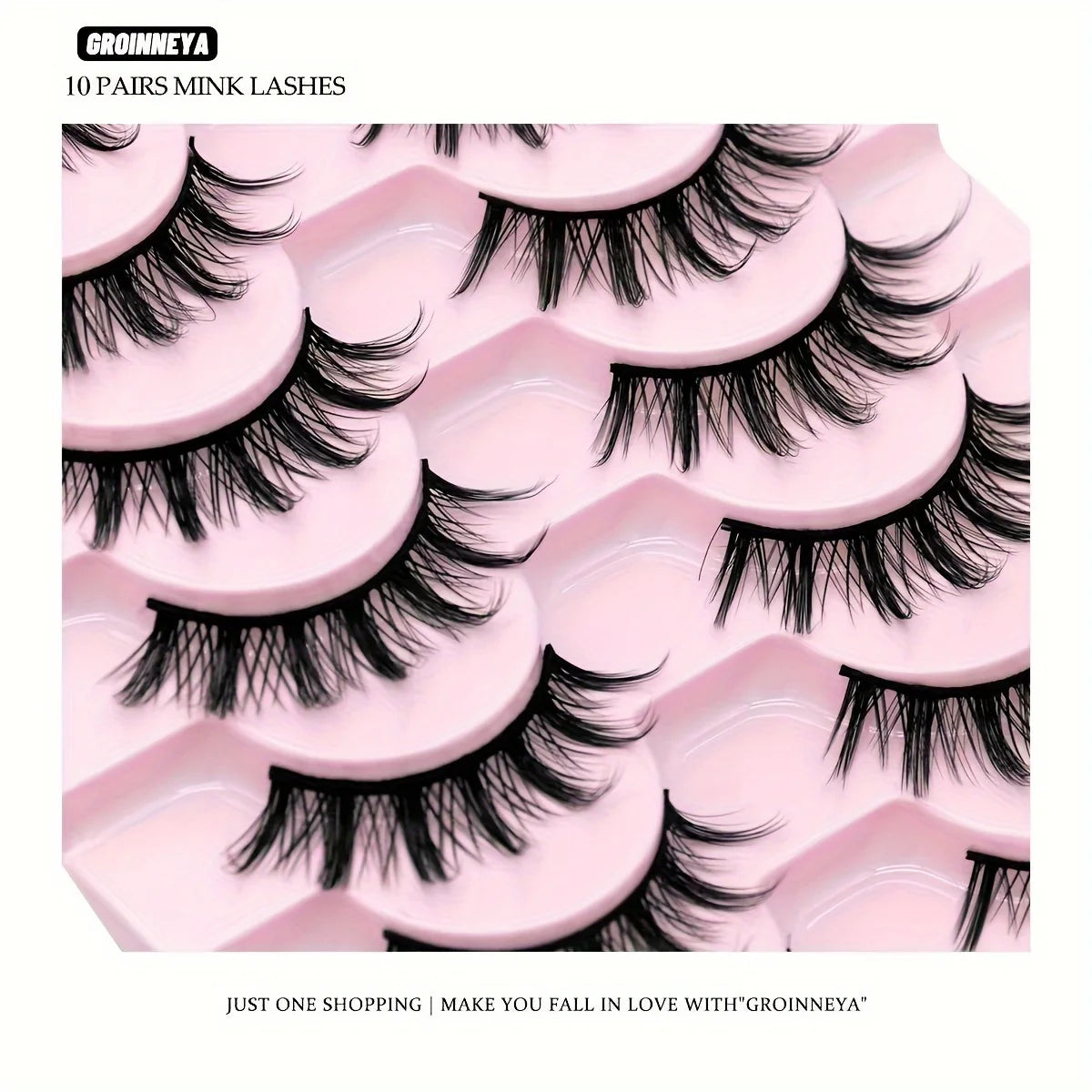 NEW Arrivals 10 Pairs Deluxe C Curl False Eyelashes - Multi-Length Manga & Cosplay Lashes Set, Natural-to-Bold Fake Lashes Pair Women Cosmetic Accessories