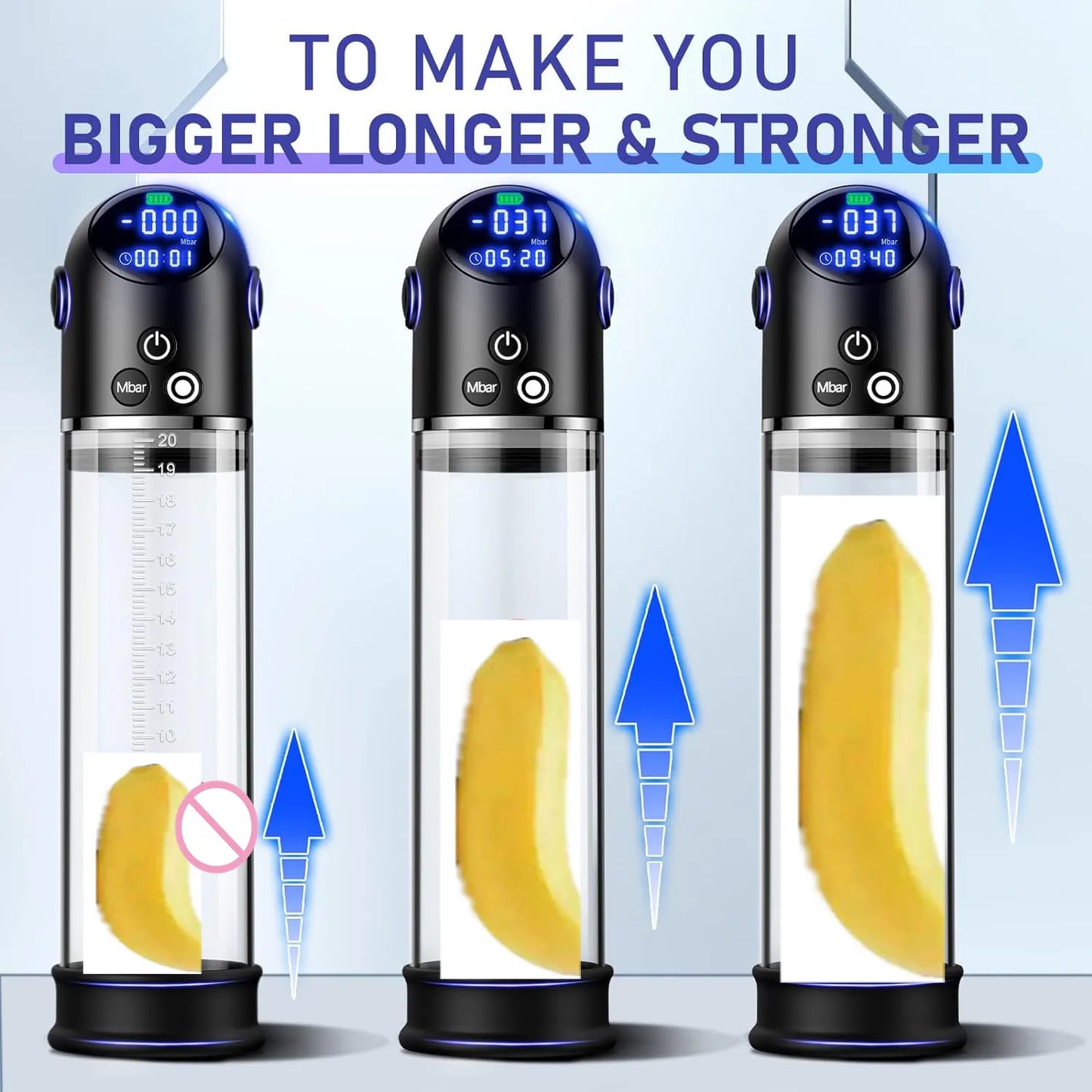 Adult Automatic Electric Penis Pump 4 Suction Modes Digital Display Penis Enlarger Pumps Penis Stronger Trainer Adult Sex Toy Men Gift