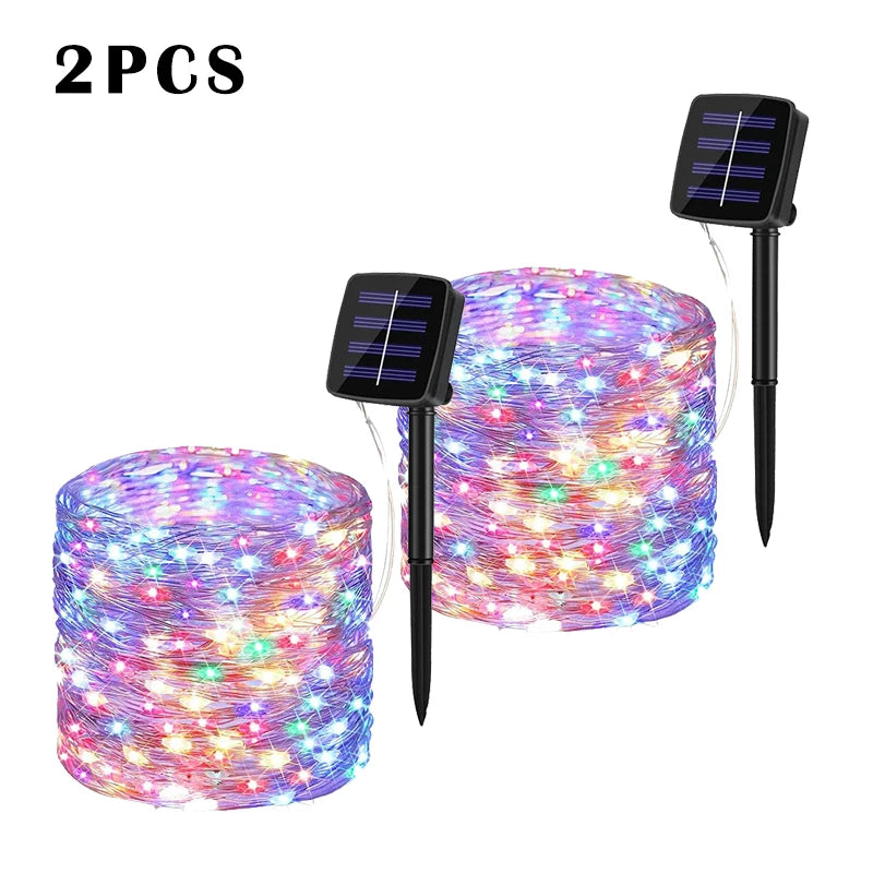 NEW Arrivals "7m/12m/22m/32m"  5 Packs LED Solar Light Outdoor Garden Fairy String Light Led Twinkle Waterproof Lamp for Christmas Patio Tree Party New Year Eve Decoration Accessories Supplies
