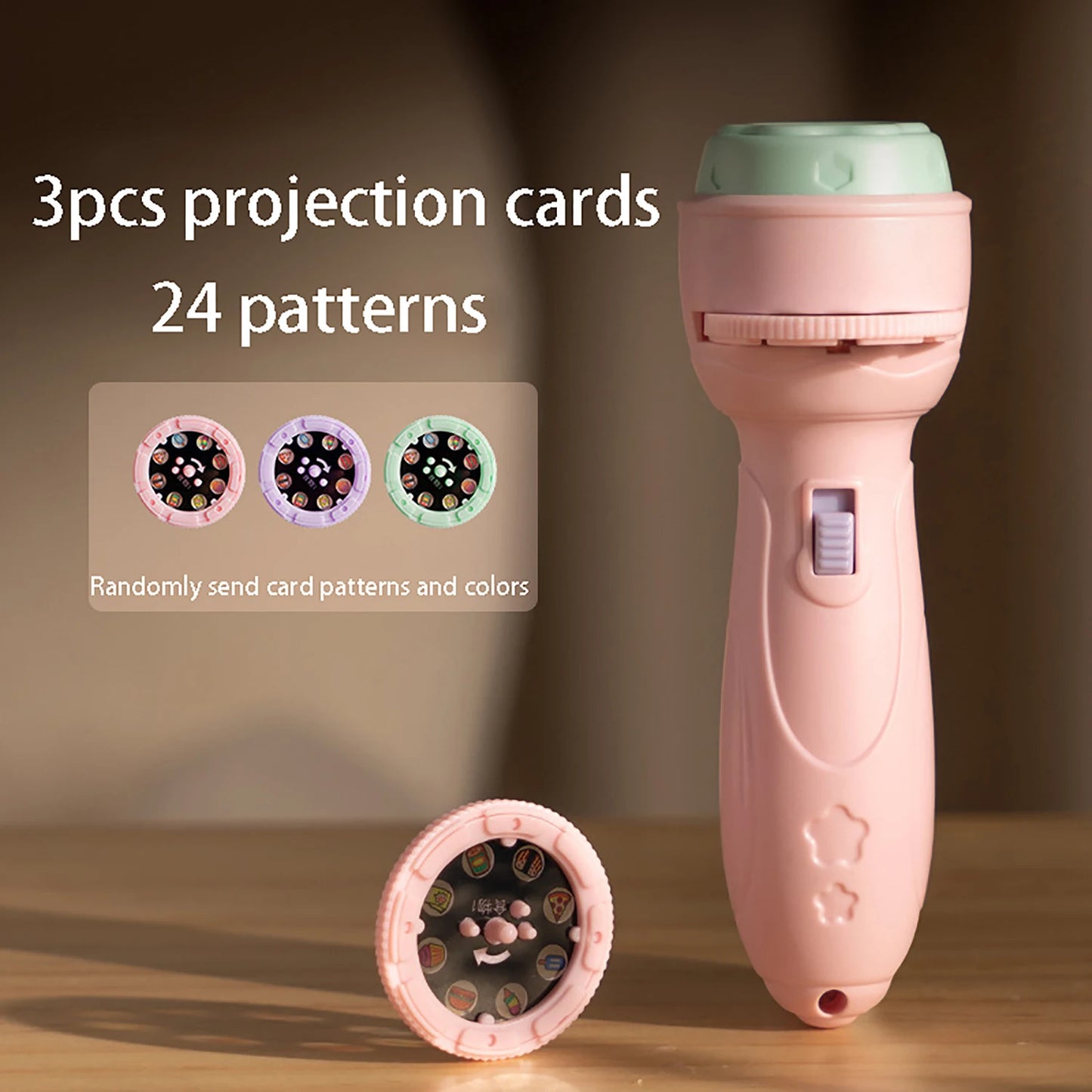 3 PCS Set Children's Projection flashlight Toy, Luminous Projector Early Education Cognitive Fun Pattern