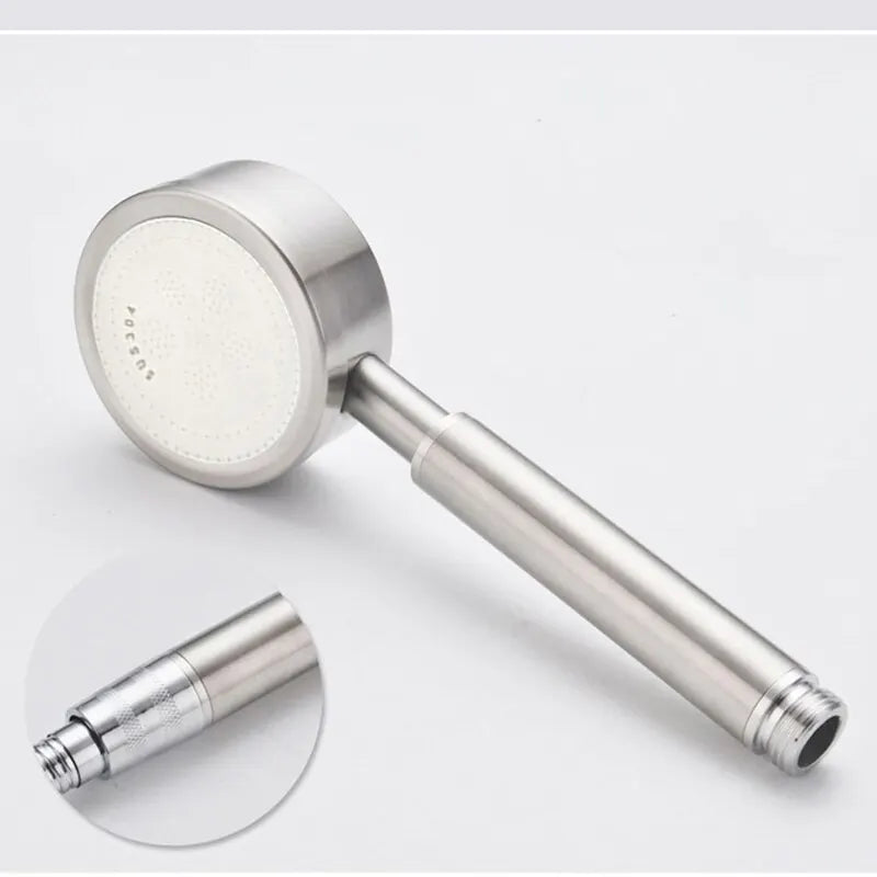 Stainless Steel Bathroom Handheld Shower Head High Pressure Water Saving Sprayer Nozzle Supercharged Rainfall Modes
