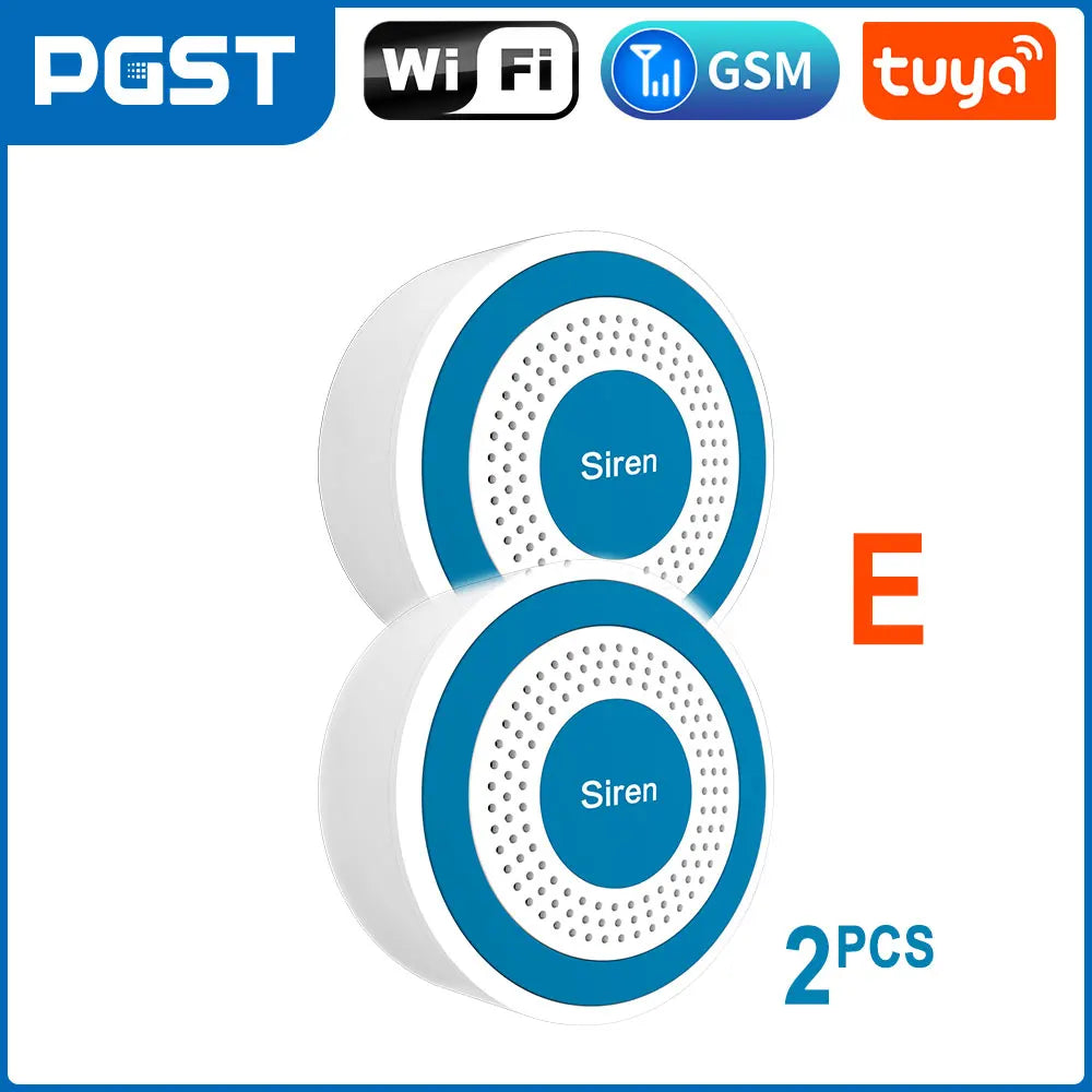 Home Residential TUYA APP Control Work Smart 4G WI-FI Alexa Google Voice Support Alarm Anti-Theft System for Home Indoor Outdoor Siren Wireless Security Alarm House Villa Smart Life Security Products