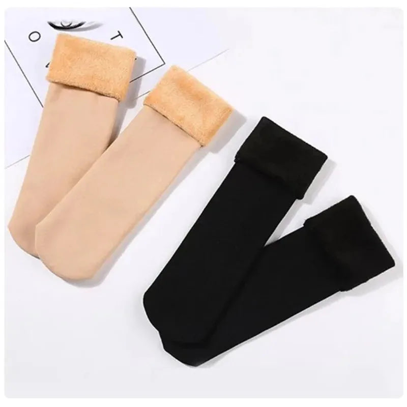 4 Pairs Set Winter Warm Thermal Socks Soft Thicken Plush Socks Solid Color Velvet Wool Snow Boots Floor Socking Outdoor Skiing Snowboard Mountain Hiking Climbing Cycling Socks Sets