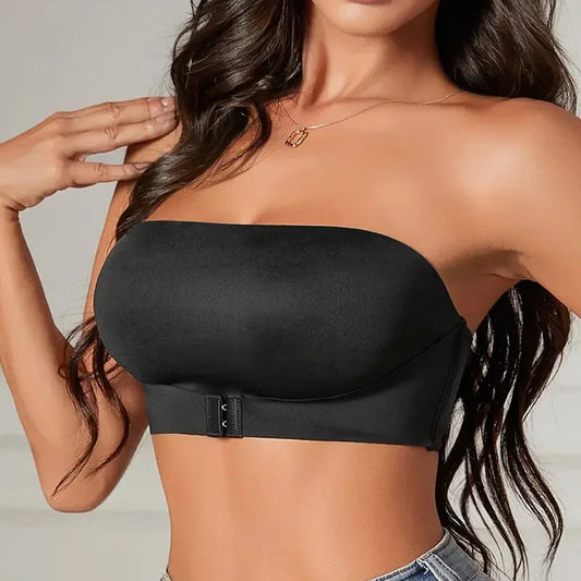 NEW Arrivals 3 Colors Sexy Seamless Front Buckle Strapless Bra Thin Non Slip Gathered Wrap Chest Beautiful Back Underwear Women's Lingerie