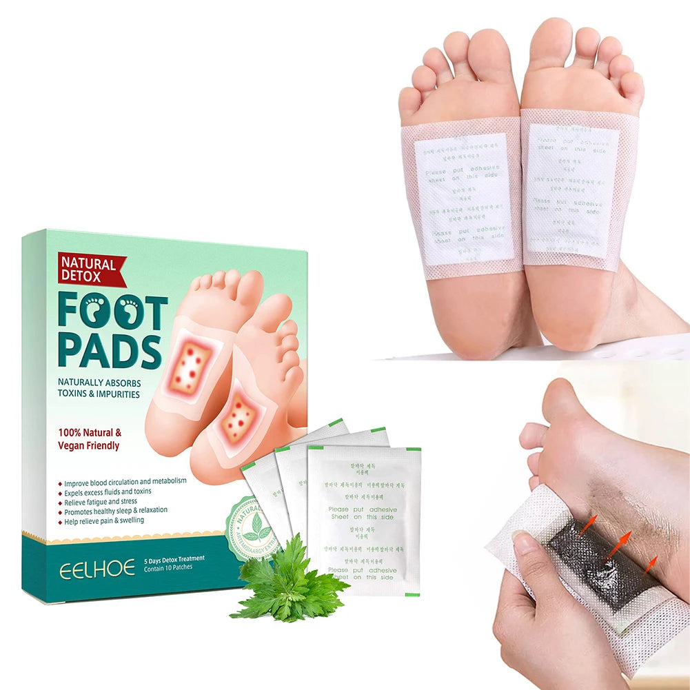 10pcs Detox Foot Patches Natural Foot Care Patches Detox Stress Relief Patches For Stress Relief Improve Sleep Skin Care Tool