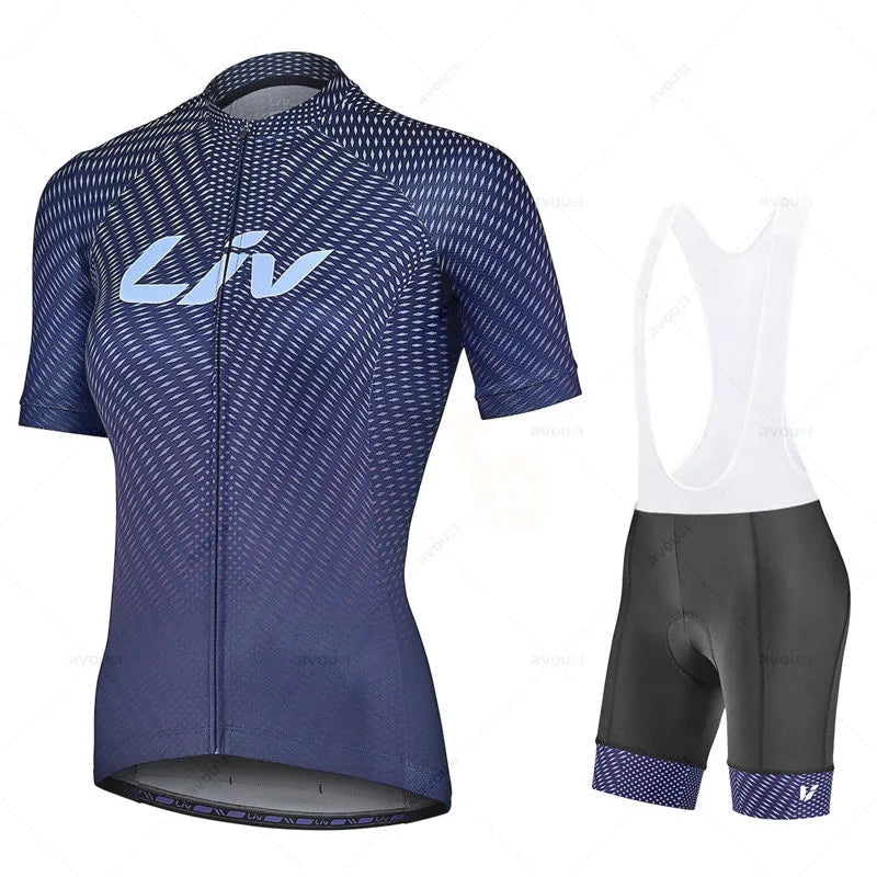 NEW Arrivals S-4XL Plus Size Professional Cycling Racing LIV PRO Cycling Jersey Set Woman MTB Bike Clothes Summer Bicycle Clothing Cycling Set Maillot Conjunto Girls Female Sports Apparel Supplies