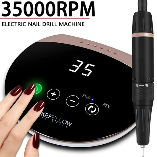 35000RPM Electric Nail Drill Machine With Touch Switch Nail Milling Cutter For Acrylic Nail Gel Polish Nail Sander DIY Nails