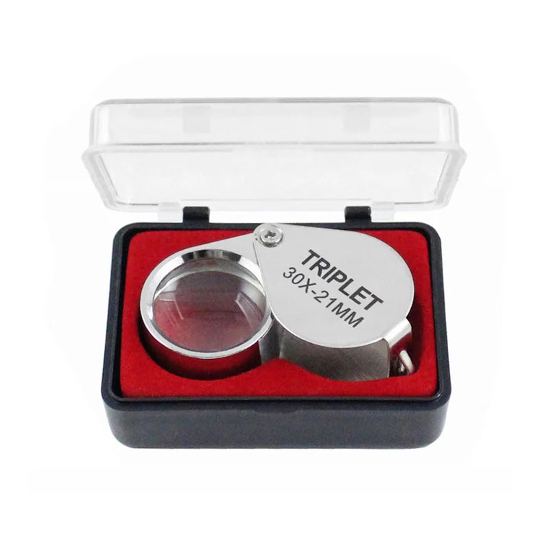 NEW Arrivals Pocket Jewelry Loupe 30X 20X 10X Jewelers Eye Magnifying Glass Rings Gold Diamonds Magnifier LED/UV Illuminated Loop Folding For Stamp Rock Collect Jewelry Accessories