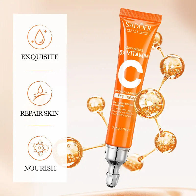 Vitamin C Eye Cream Anti Dark Circles Eyes Bags Remover Moisturizing Brightening Firming Skin Care Products for Eyes