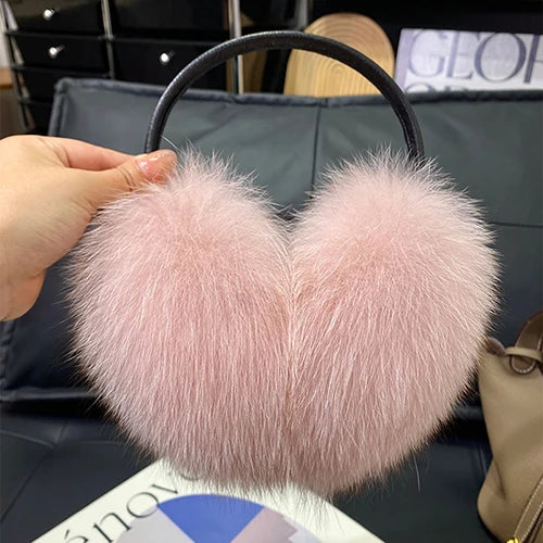 New Winter Real Fox Fur Earmuffs 14 Colors for Women Natural Fox Fur Scarves Dual use Genuine Warmer Plush Earmuff Outdoor Solid Fur Scarf