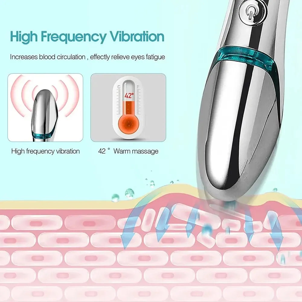 Beauty RF Eyes Massager Electric Eye Care Device Fatigue Relieve Dark Circle Eye Bag Remoal Anti Wrinkle Face Massage Eye Tool