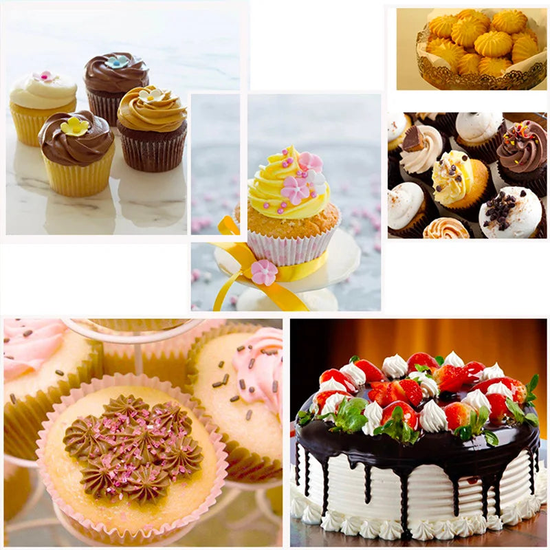 15 PCS Full Set Piping Pastry Bag with Nozzles Set for Confectionery Tips Baking and Bakery Accessories Spatula Smoothing Cake Decoration Tools Cooking Accessories Kitchen Supplies