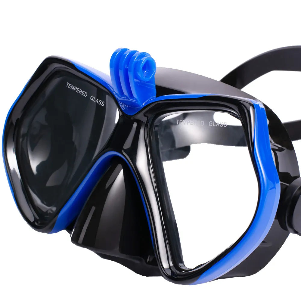 Snorkel Set Diving Mask For GoPro Underwater Sports Camera Anti-Fog Professional Swimming Goggles Dry Snorkeling Tube For Adults