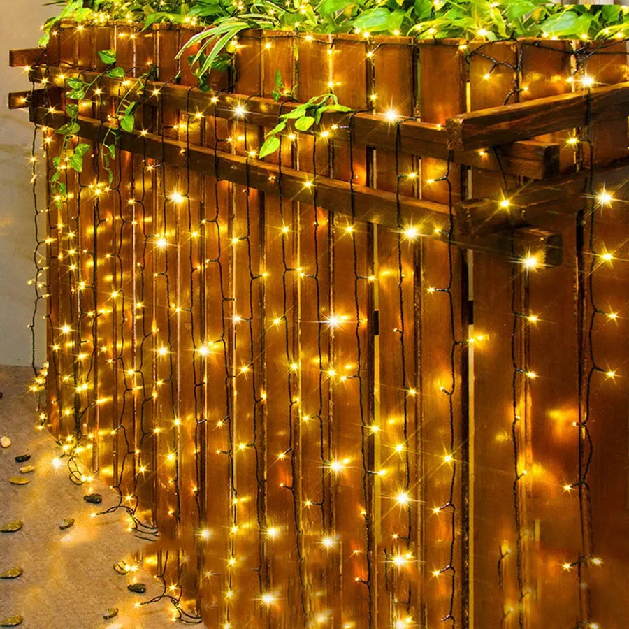 NEW Arrivals Green Wire String Lights Outdoor 20M 50M 100M Plug in Christmas Garland Light Waterproof LED Fairy Light 8 Modes for Tree Decor Christmas New Year Eve Accessories Supplies