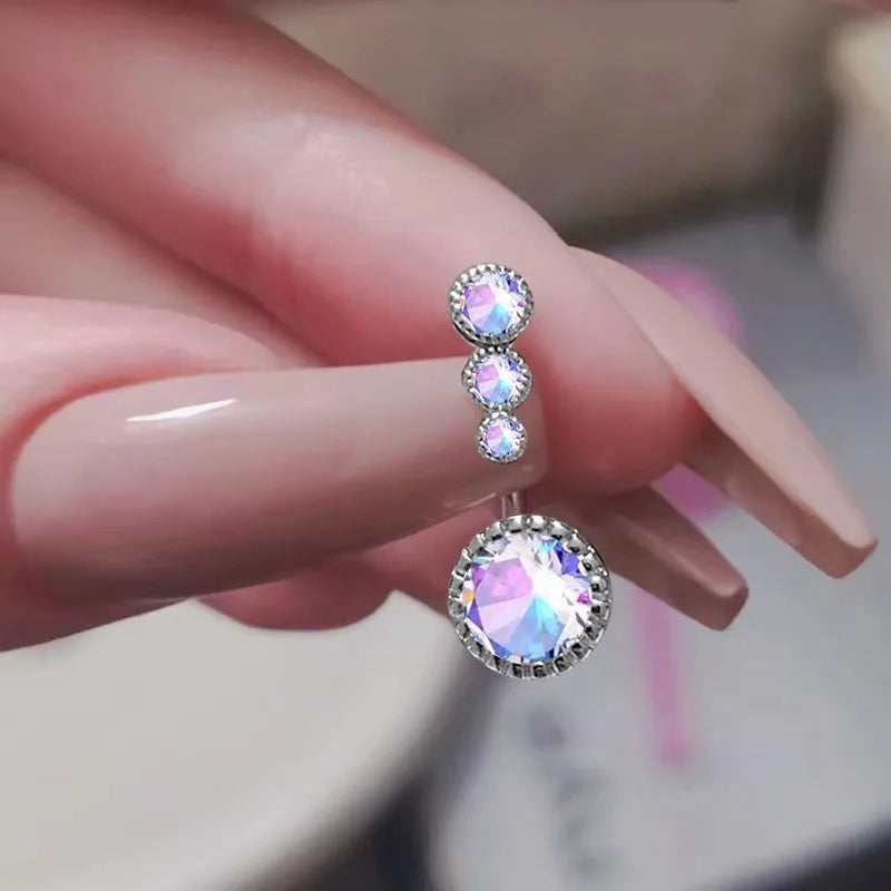 Surgical Steel Crystal Zircon Flower Heart Dollar Letter Eye Pendant Belly Button Piercing Ring Belly Button Ring Body Jewelry Fashion Supplies