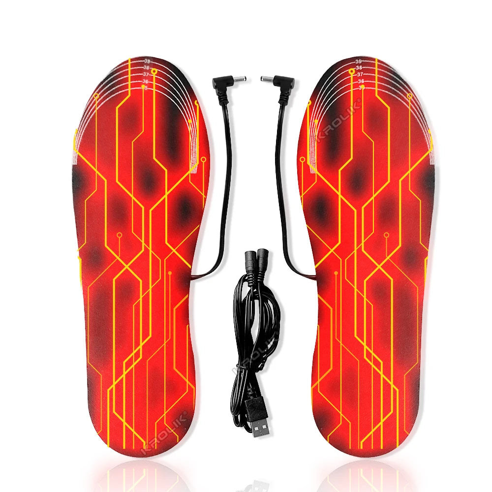 NEW Arrivals 1/2 Pair 35-46 EU Size Women Men Children Electrically Heated Insoles Foot Warming Warmer Pad Mat Winter Outdoor Ski Walking Heating Insole Winter Warm Unisex Footwear Accessories Sports Supplies