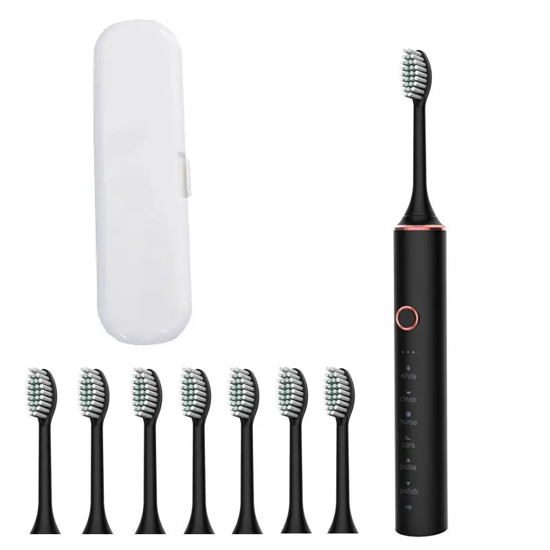USB Fast Charging Sonic Electric Toothbrush + 8 Head + Box with Smart Timer Rechargeable Adult Toothbrush Set Includes Replacement Heads Women Men Oral Hygiene Supplies