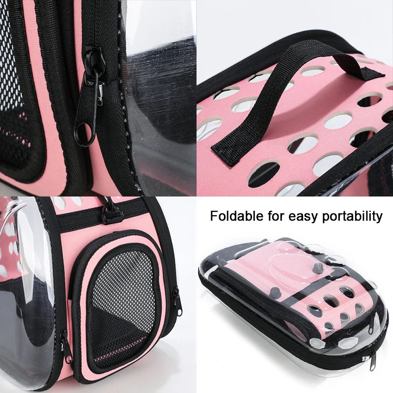 Dog Cat Travel Cage Handbag Breathable Cat Travel Outdoor Handbag Portable Breathable Pet Carrier Backpack