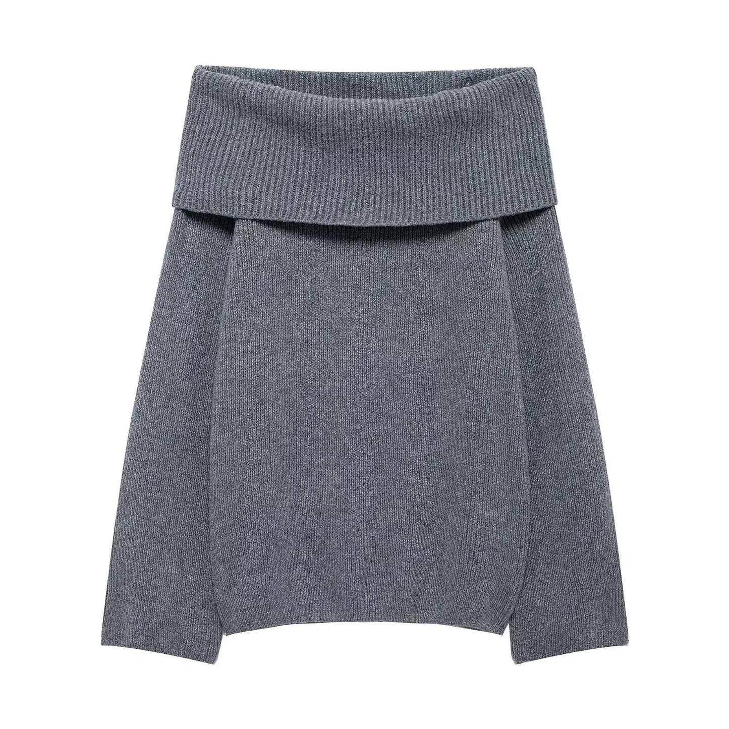 NEW Arrivals Retro Women's Elegant Slash Sweater Pullover Women's Chic Loose Knitted Casual Clothes Ladies Girls Casual Apparel Accessories Clothing Supplies