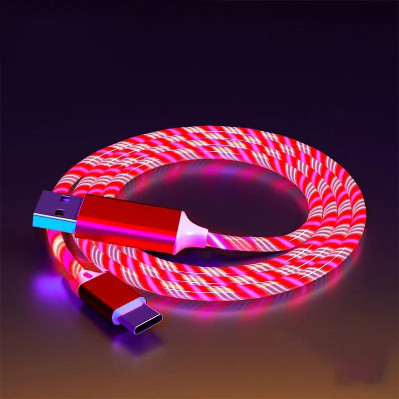 NEW Arrivals Luminous LED Light 5A 1M 2M USB  Type C Fast Charging Cable for iPhone 15 16 Pro Max Xiaomi Samsung OPPO Huawei Mobile Phones Accessories