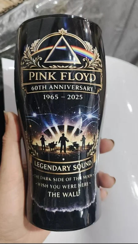 PINK FLOYD Retro Rock Band Pink Floyd 60th Anniversary Beer Glass Tumbler Stainless Steel Insulated Cup for Home Drinkware Pubs Bars Night Club Decoration Barware Accessories