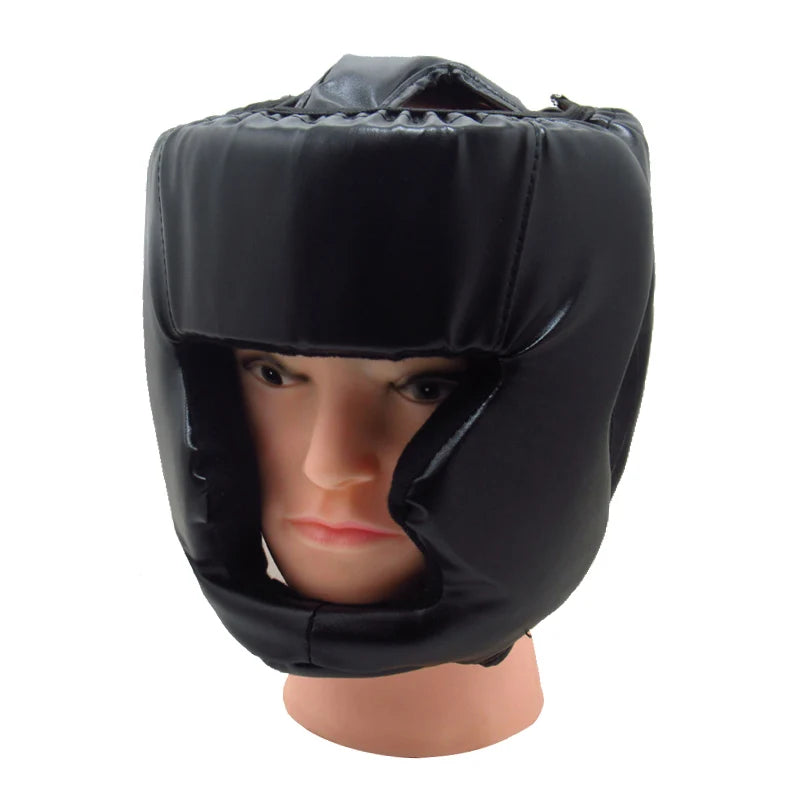 2PCS 3 Colors Set Professional  PU Leather Boxing Helmet Karate Kick Boxing Head Guard Muay Thai Sandbag Training Adults Kids Arts Helmet Head Guard Taekwondo Karate Boxing Helmets