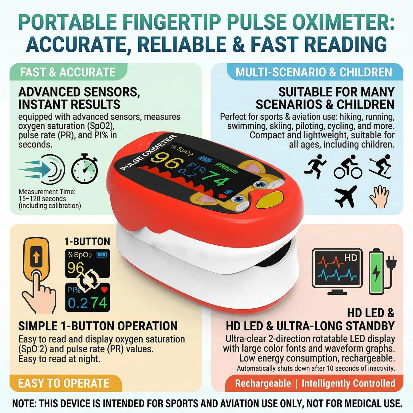 2 PCS Set USB Kids Infant Finger Oximeter Or Non Contact Infrared Forehead Thermometer Digital LCD Fever Detector Heart Rate SpO2 Electronic Monitor Medical Devices Health Care Supplies.