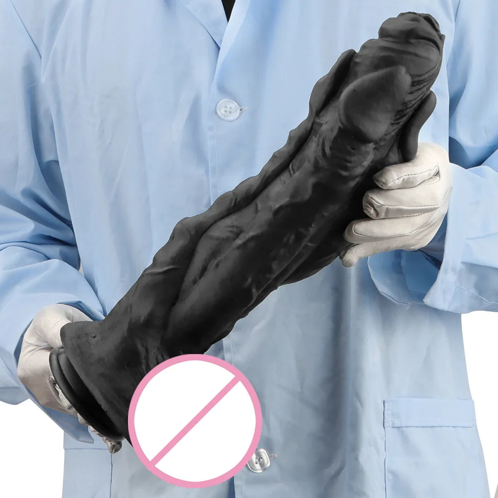 S 29CM-M 32CM- L 38CM Black Huge Dildo Realistic Cock Penis Butt Plug Anal Sex Toys Products For Women Men Cock Masturbator Vaginal Clitoris G-Spot Orgasm Adults 18+ Sex Shop Supplies