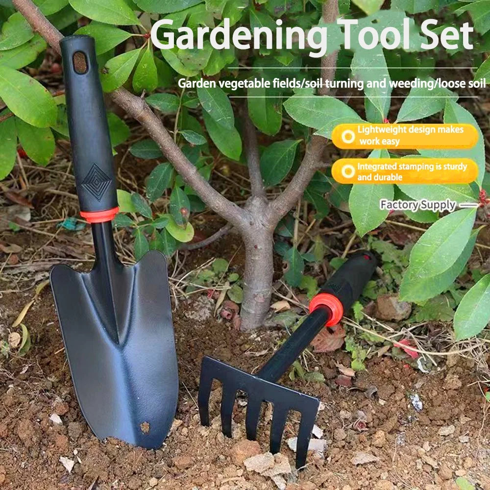 NEW Garden Hand Shovel Rake Farm Tool Set Weed Grass Leaf Remover Outdoor Hoe Weeder Metal Harrow Weeding Gardening Tools For Digging Camping Garden Accessories
