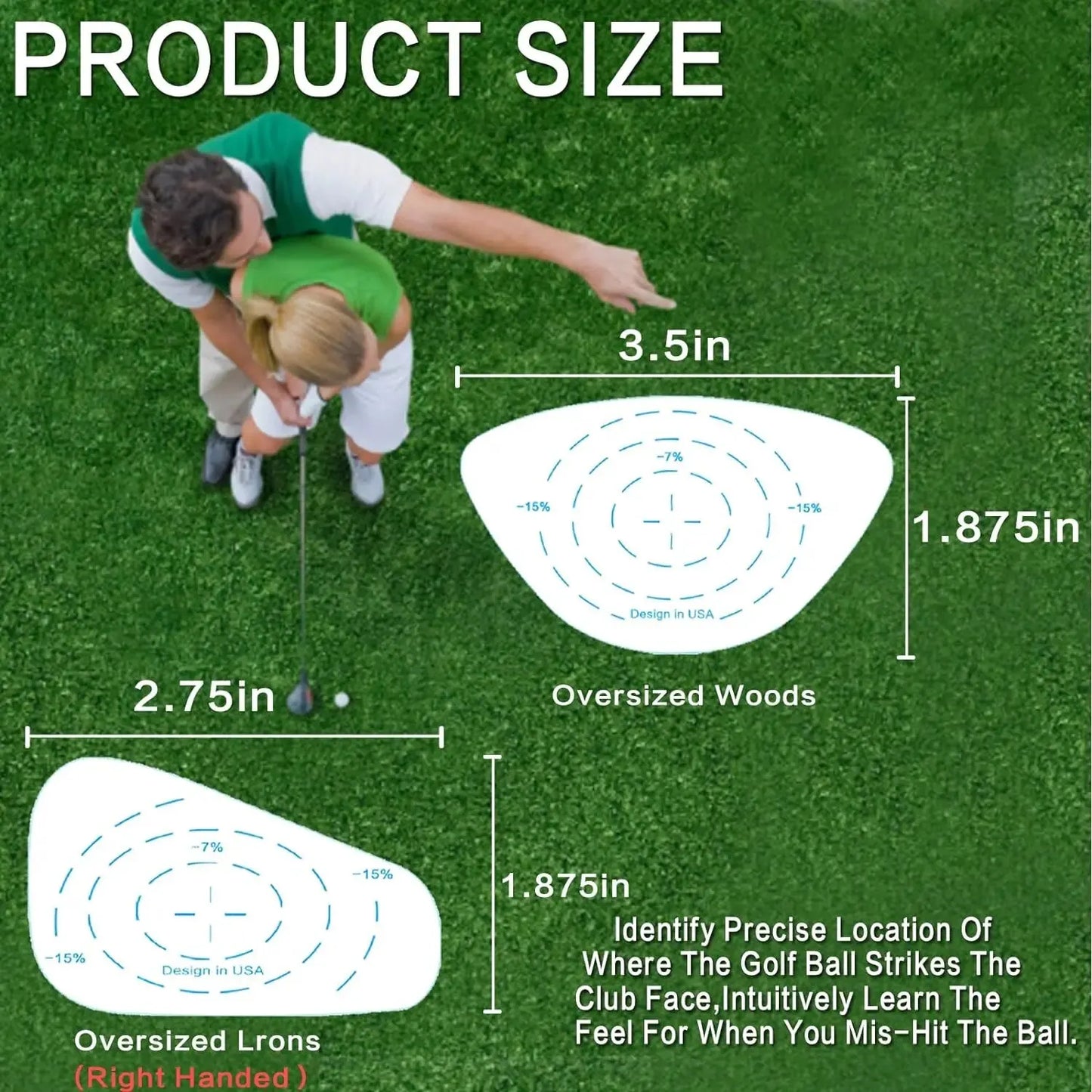 Golf Impact Tape Clubs Labels 200pcs Oversized Training Aid for Irons Driver Woods Ball Hitting Recorder Swing Trainer Equipment