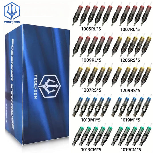 50PCS Mixed Professional RL RS RM M1 Tattoo Cartridge Needles with Membrane Safety Cartridges Disposable Tattoo Needle