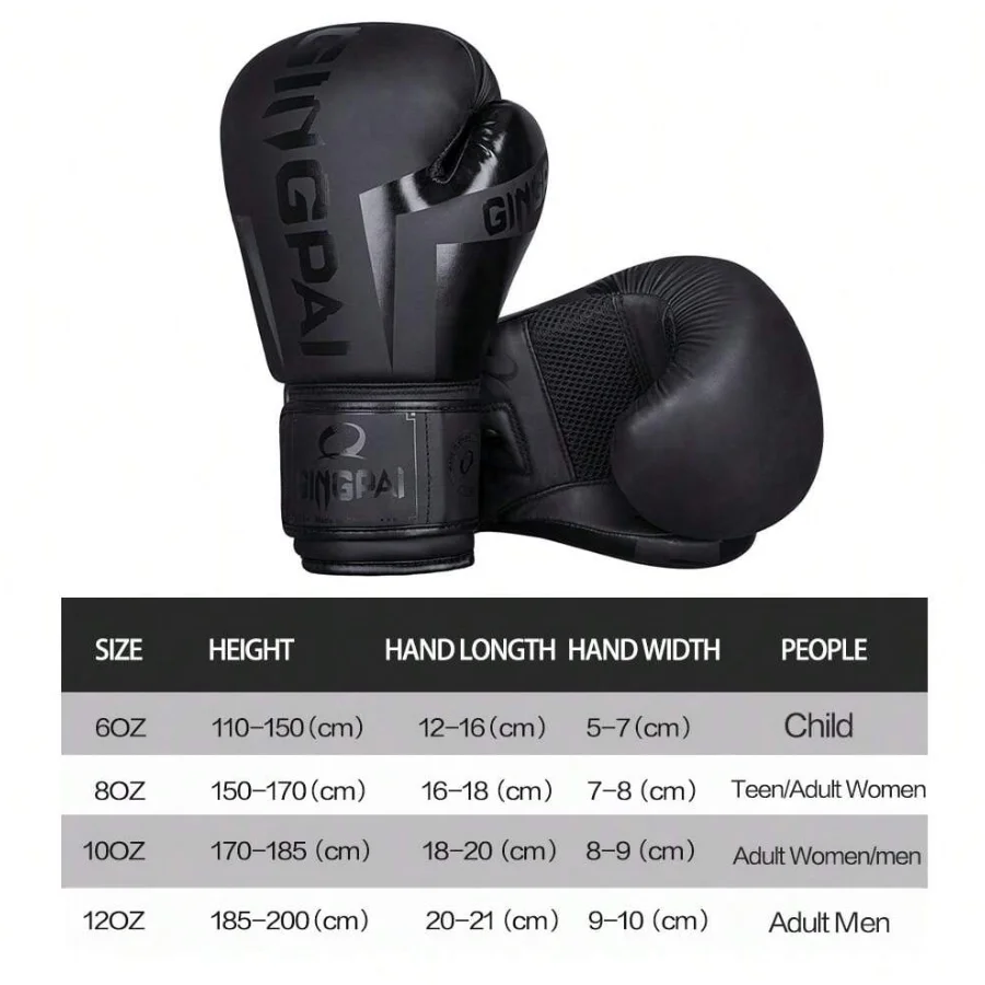 6/8/10/12/14Oz Kids/Adults Boxing  MMA PU Leather Gloves Breathable Professional Sanda Muay Thai Fighting Gloves Workout Gloves